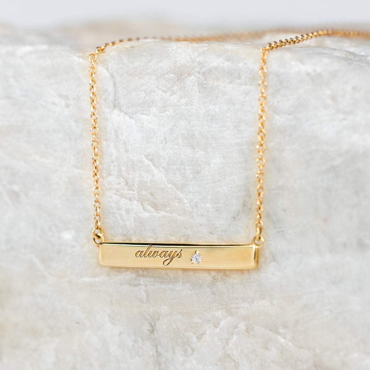 Engraved "always" Bar Necklace ~ Ready to Ship