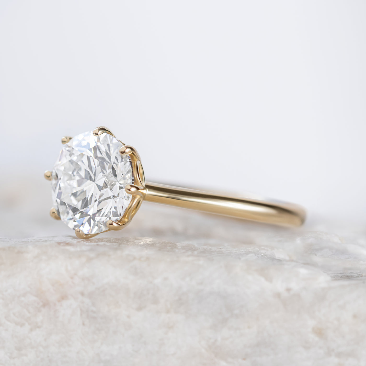 Proposal Ready ~ Annabelle 2.10ct Lab Grown Round Brilliant Cut Engagement Ring