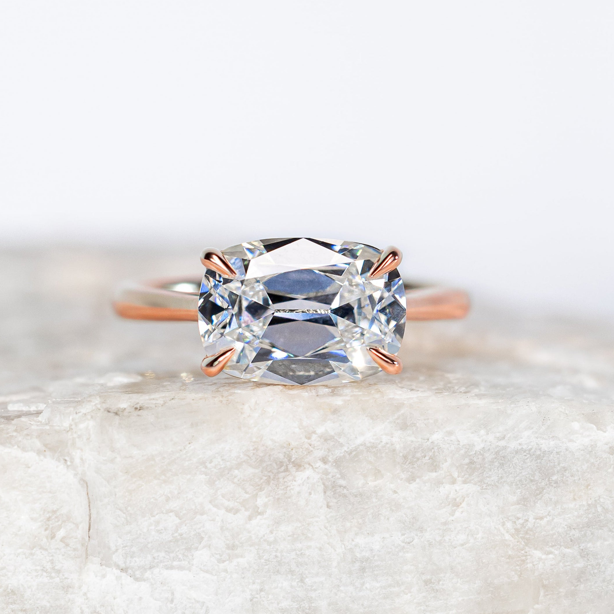 Grace East-West ~ Antique Elongated Cushion Cut Ring