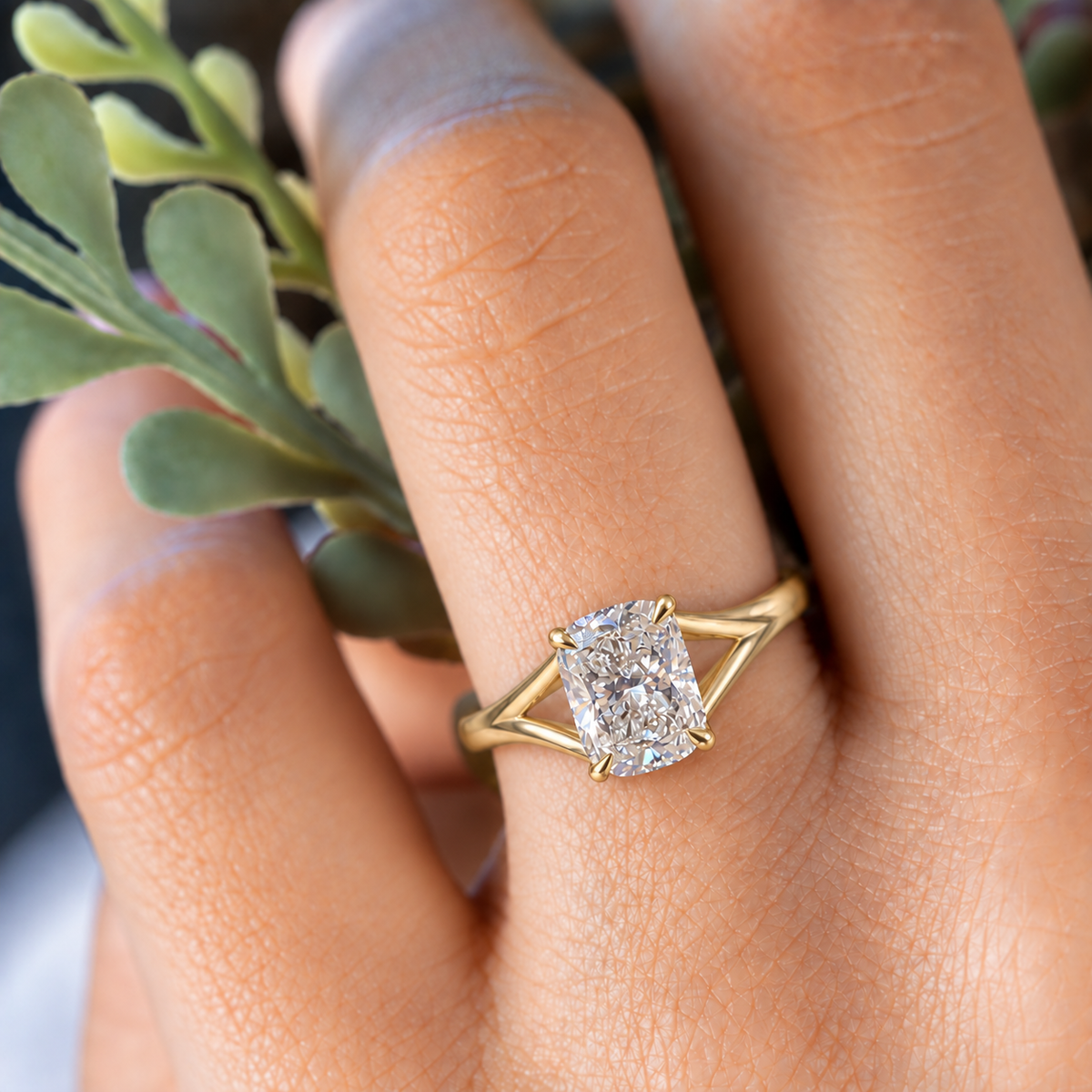 Proposal Ready ~ Finn 2.59ct Lab Grown Elongated Cushion Engagement Ring