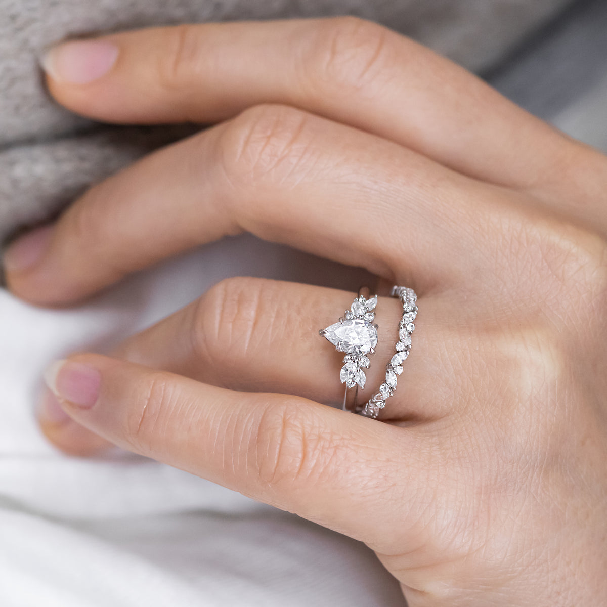 Blythe ~ Pear Cut Cluster Ring