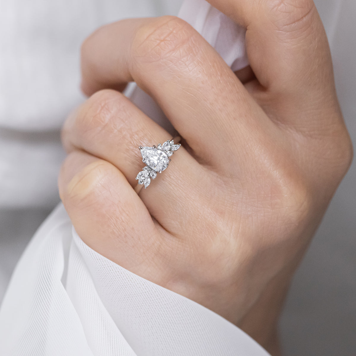 Blythe ~ Pear Cut Cluster Ring