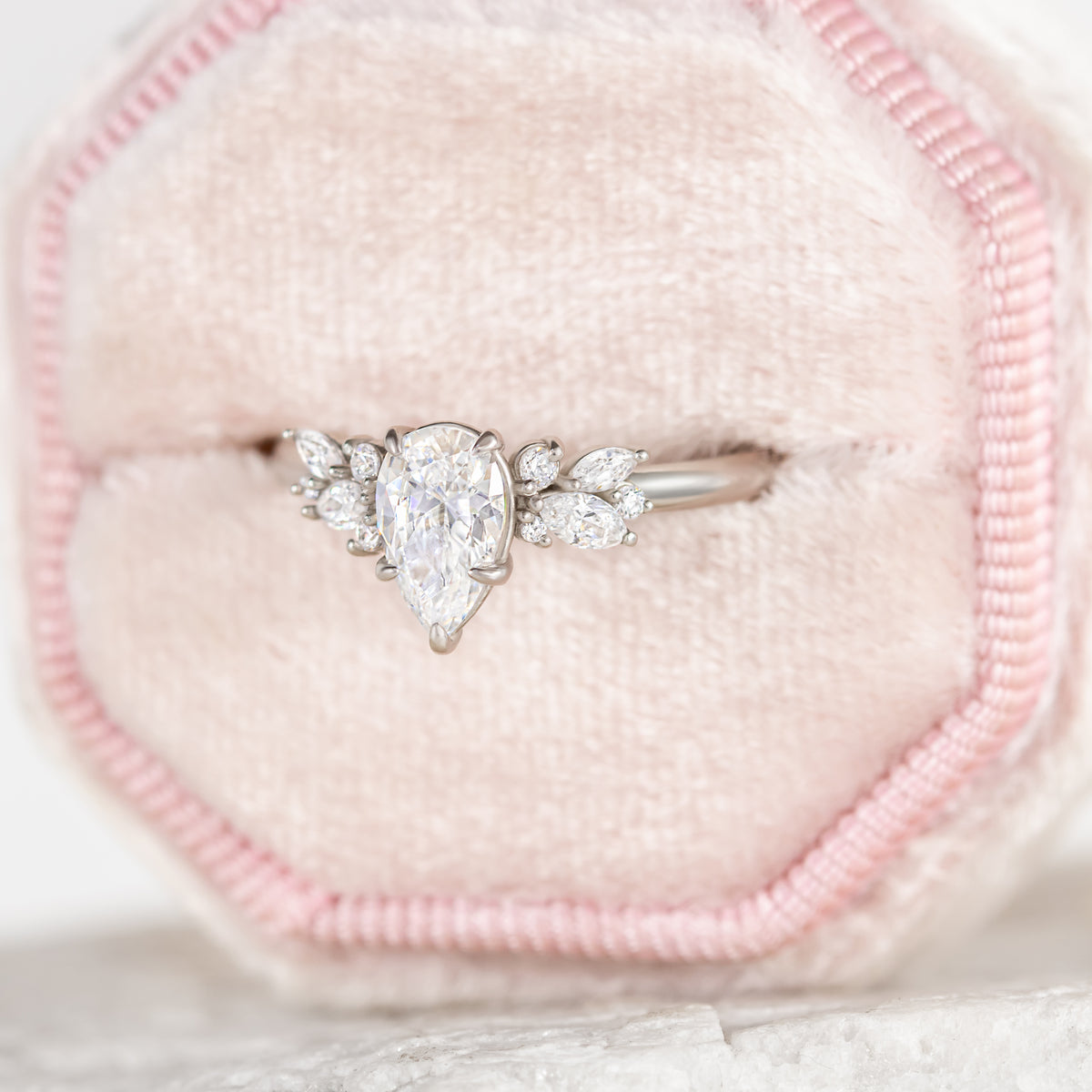 Blythe ~ Pear Cut Cluster Ring