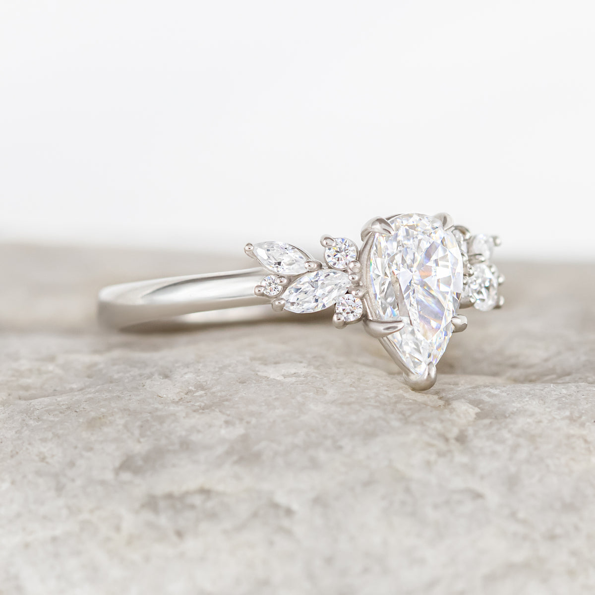 Blythe ~ Pear Cut Cluster Ring