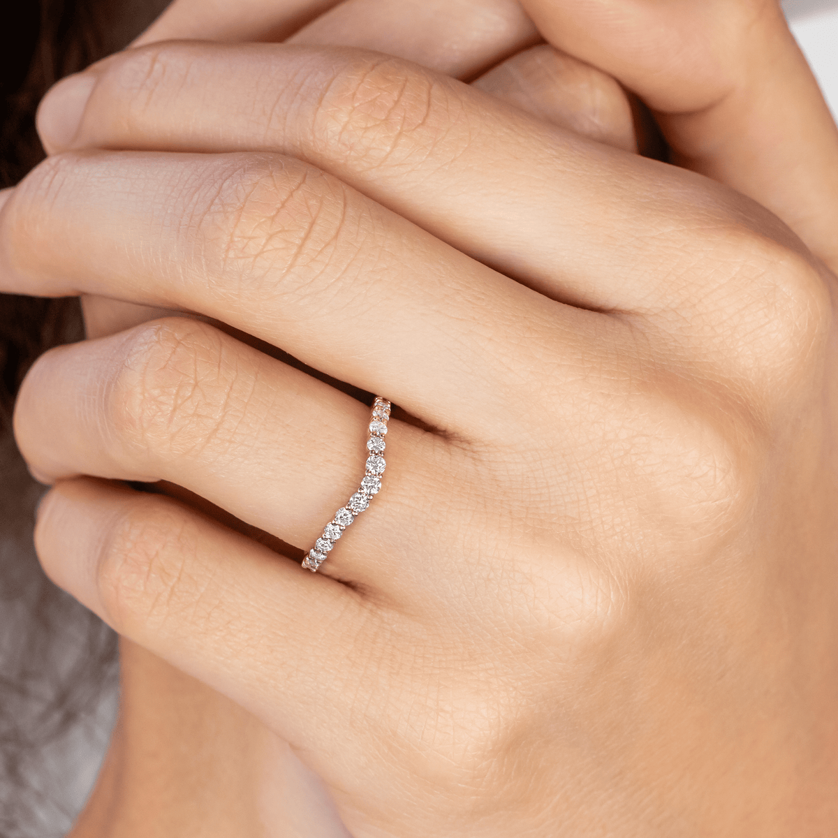 Brooke ~ Curved Diamond Ring