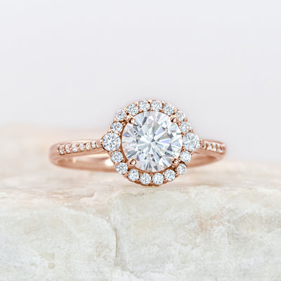 Calla ~ Brilliant Cut Halo Ring