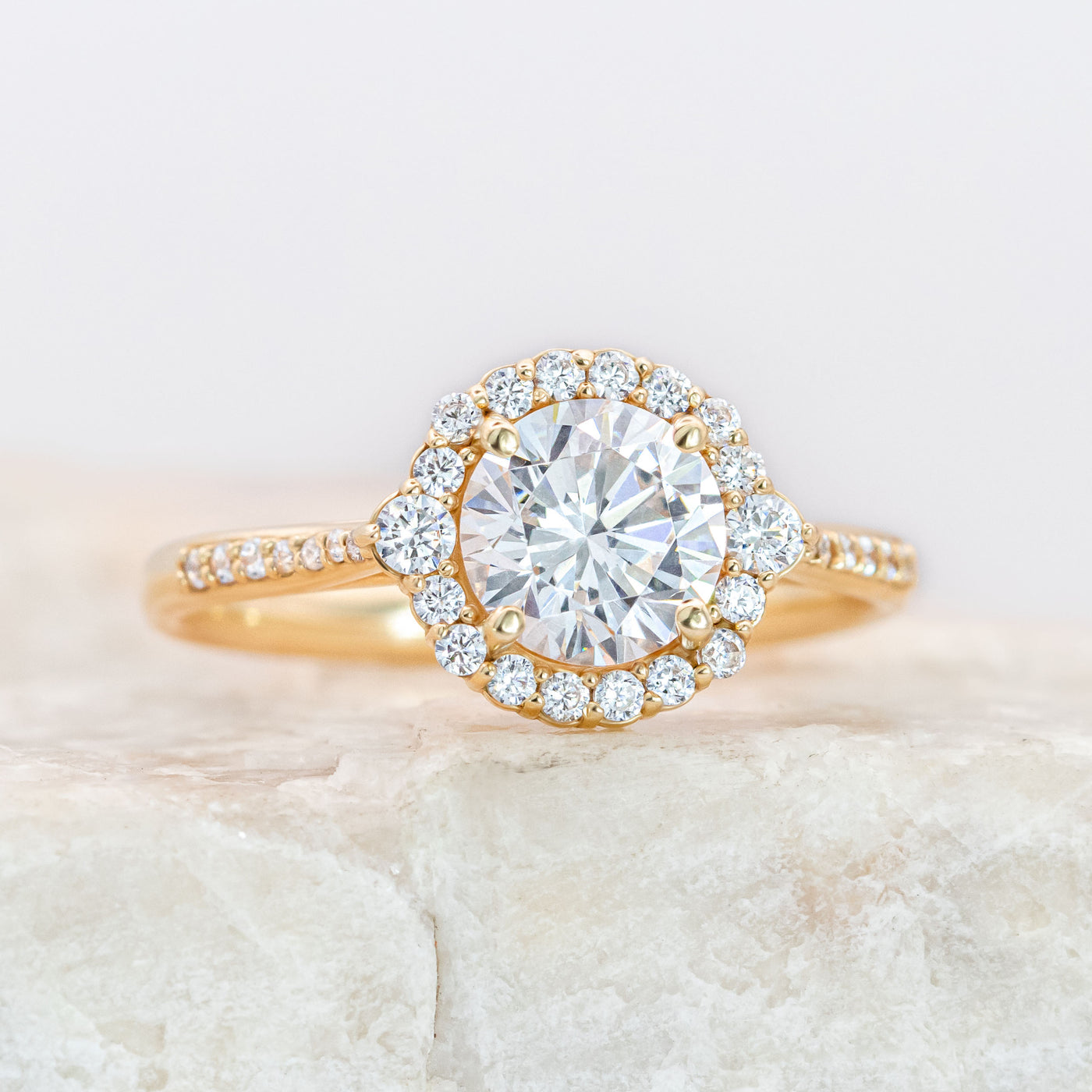Calla ~ Brilliant Cut Halo Ring
