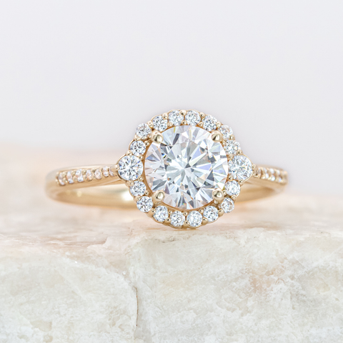 Calla ~ Brilliant Cut Halo Ring