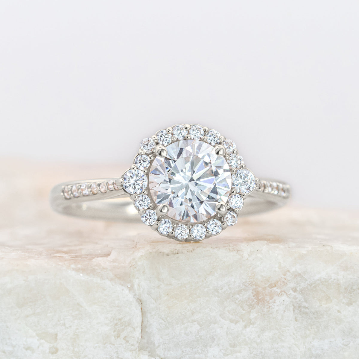 Calla ~ Brilliant Cut Halo Ring