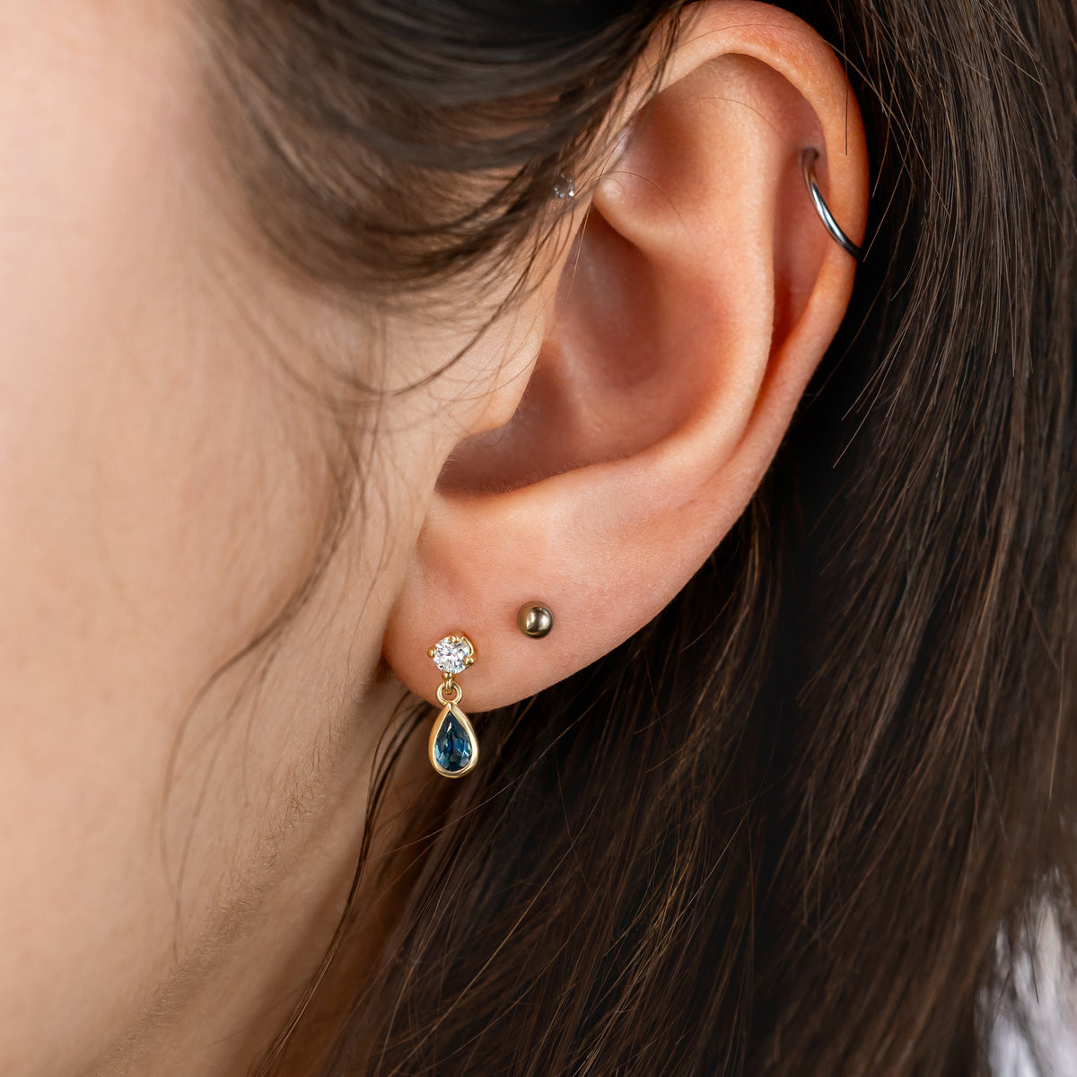Camden Montana Sapphire and Diamond Drop Earrings ~ Ready to Ship