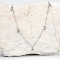 Camden Pear Diamond Station Necklace ~ Ready to Ship