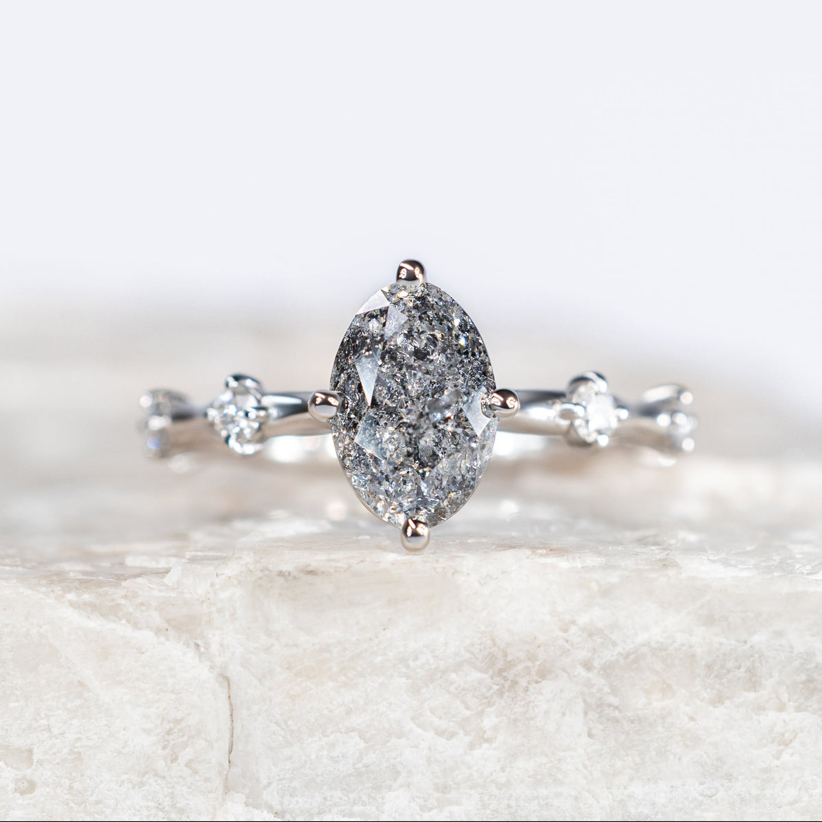 Catalina ~  Side Stone Diamond Ring