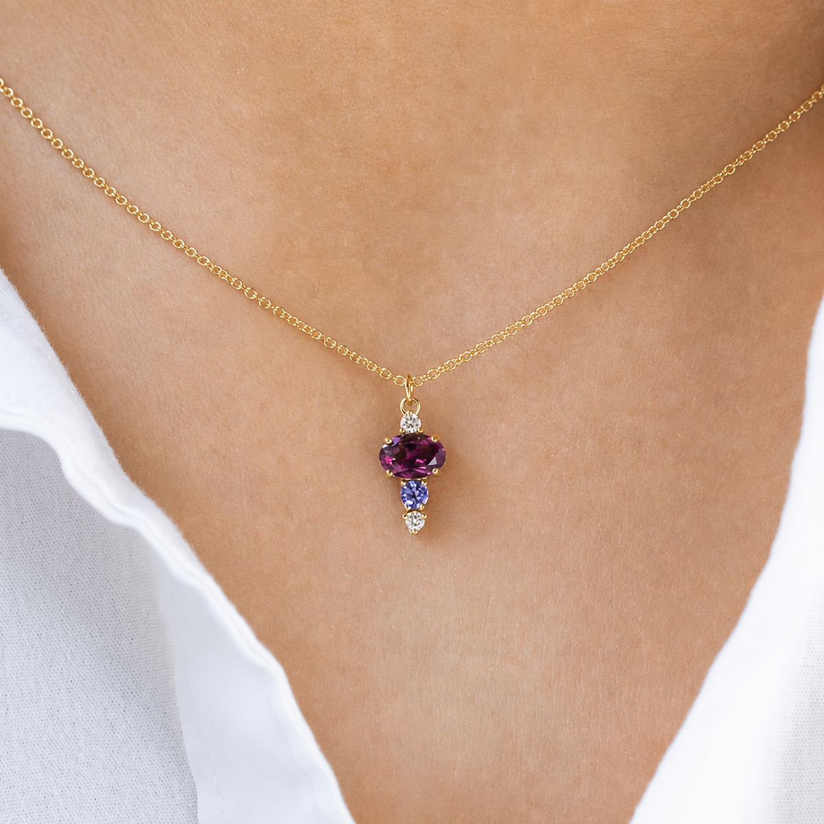 Somerset Grape Garnet Gemstone Necklace ~ Ready to Ship
