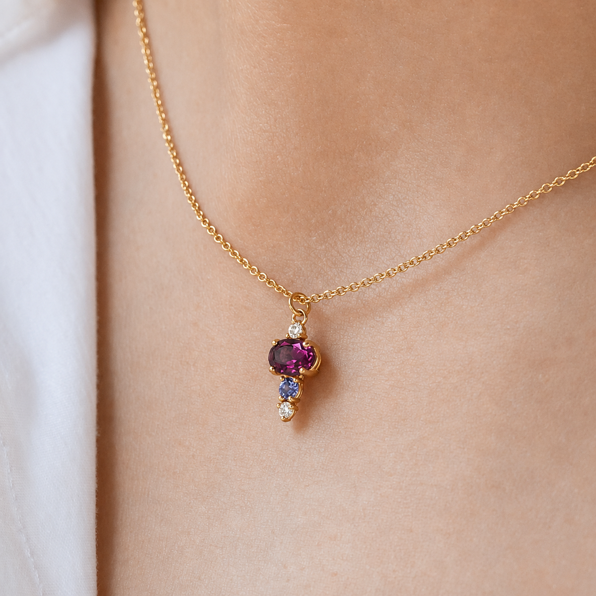 Somerset Grape Garnet Gemstone Necklace ~ Ready to Ship