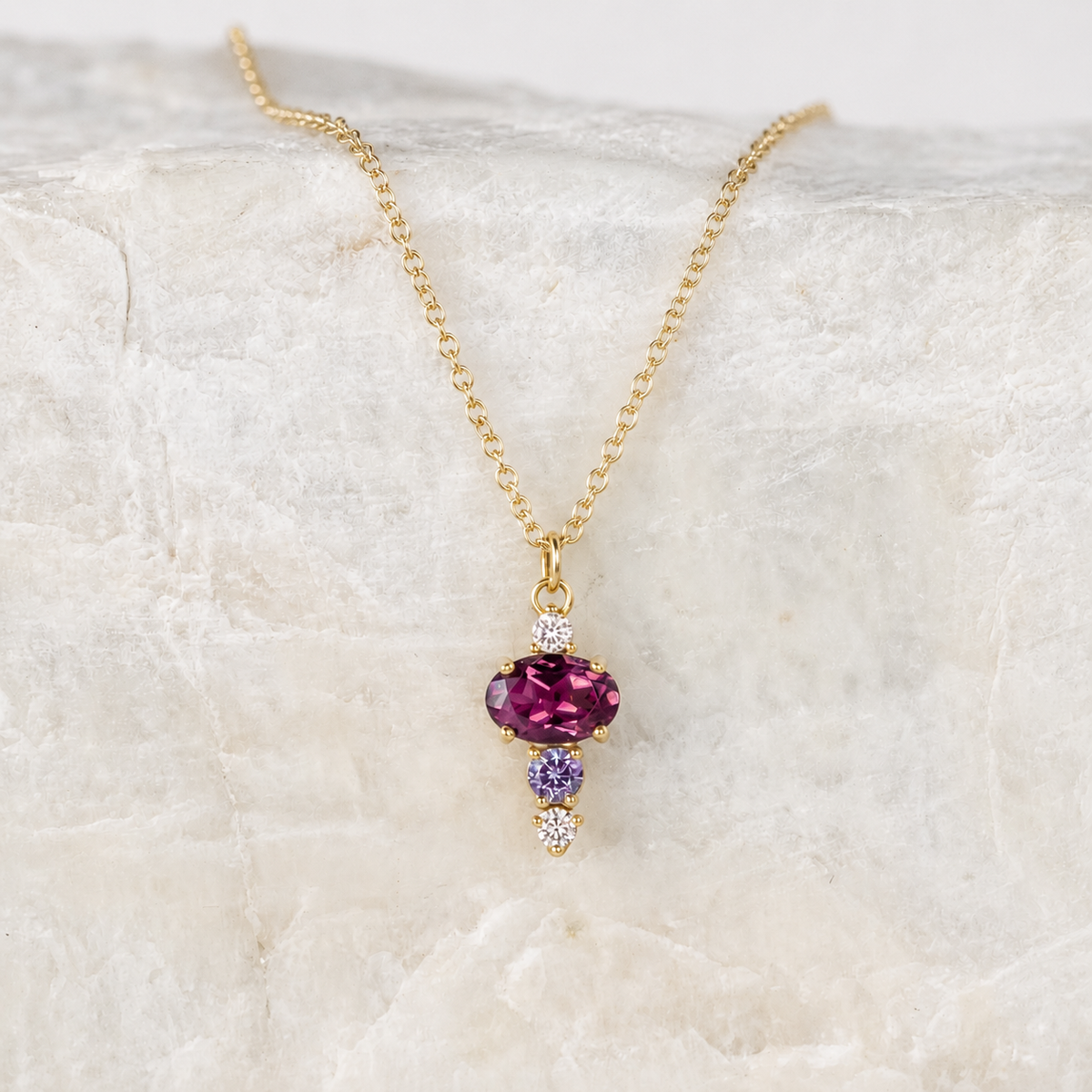 Somerset Grape Garnet Gemstone Necklace ~ Ready to Ship