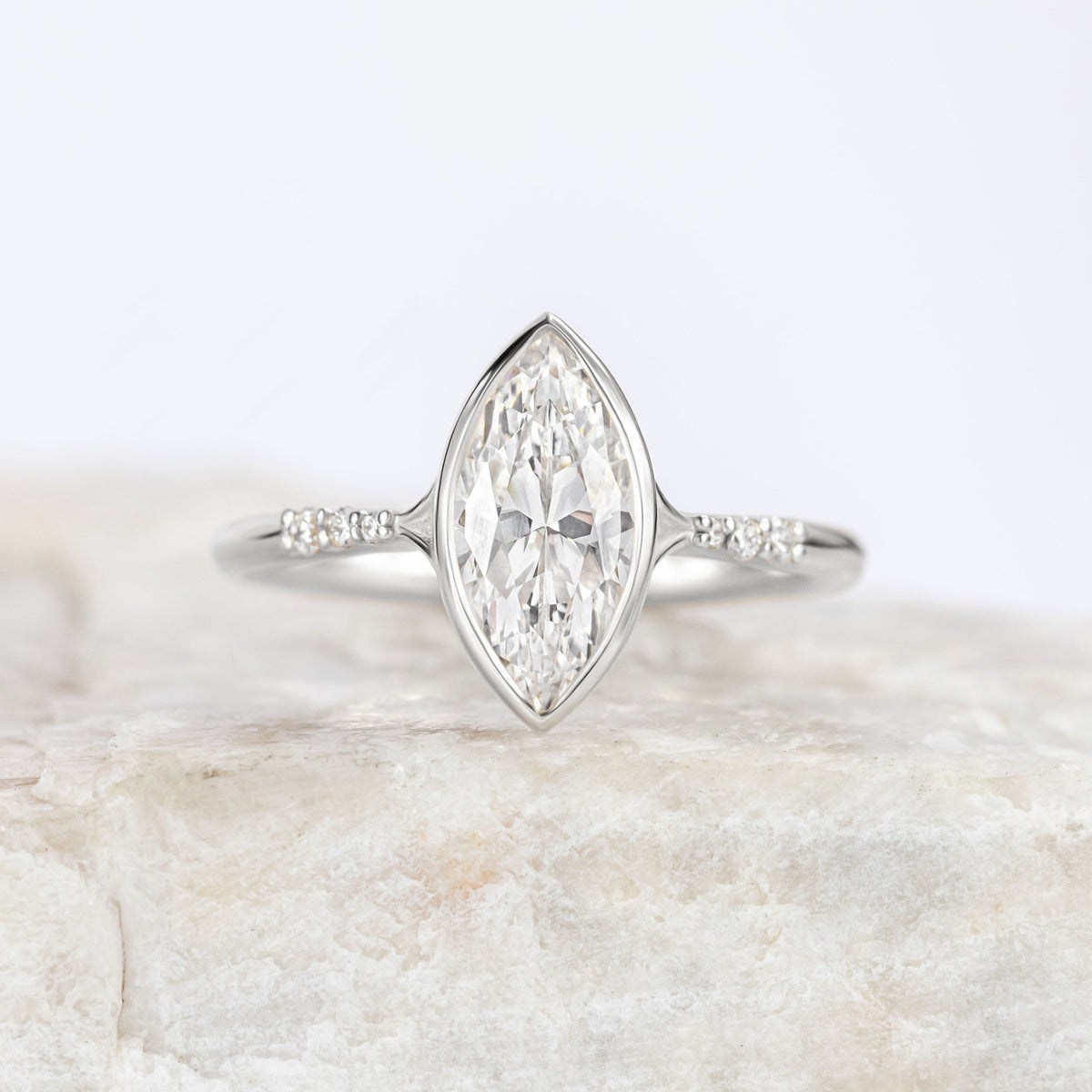 Cherry ~ Marquise Cut Bezel Ring
