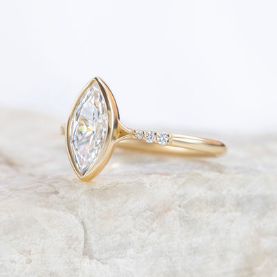 Cherry ~ Marquise Cut Bezel Ring