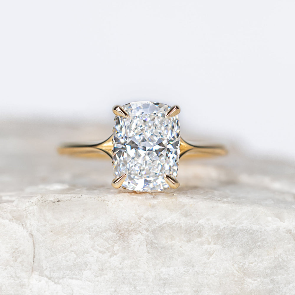 Proposal Ready ~ Clementine Hidden Halo 2.52ct Lab Grown Elongated Cushion Engagement Ring