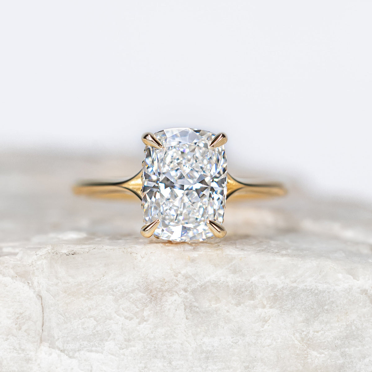 Proposal Ready ~ Clementine Hidden Halo 2.52ct Lab Grown Elongated Cushion Engagement Ring