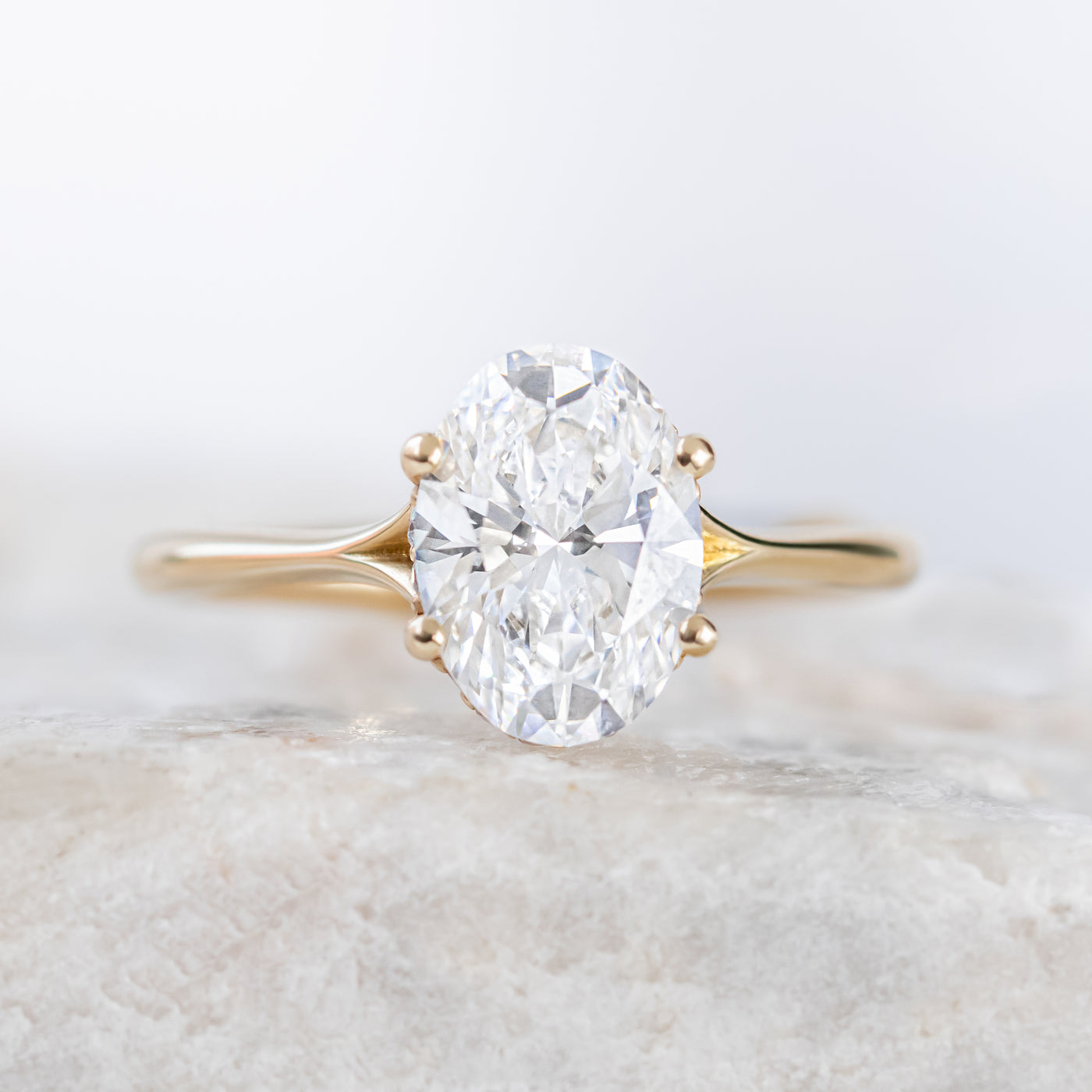 Clementine Hidden Halo ~ Oval Cut Ring