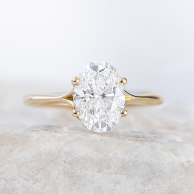 Clementine Hidden Halo ~ Oval Cut Ring