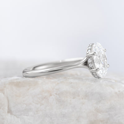 Clementine Hidden Halo ~ Oval Cut Ring