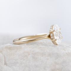 Clementine Hidden Halo ~ Oval Cut Ring