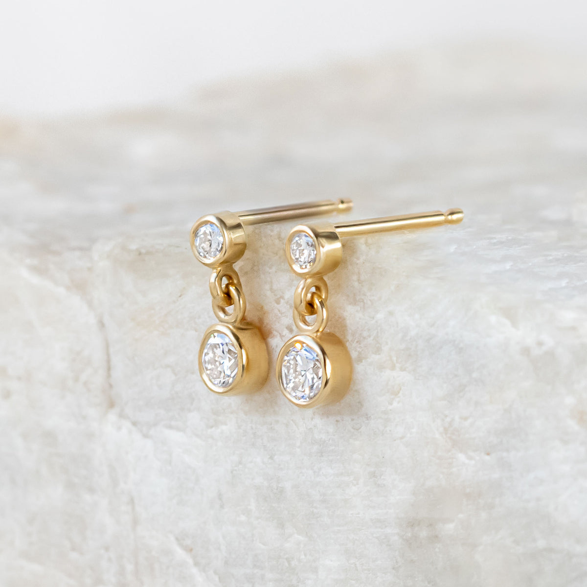 Double Bezel Stud Earrings - Ready to Ship