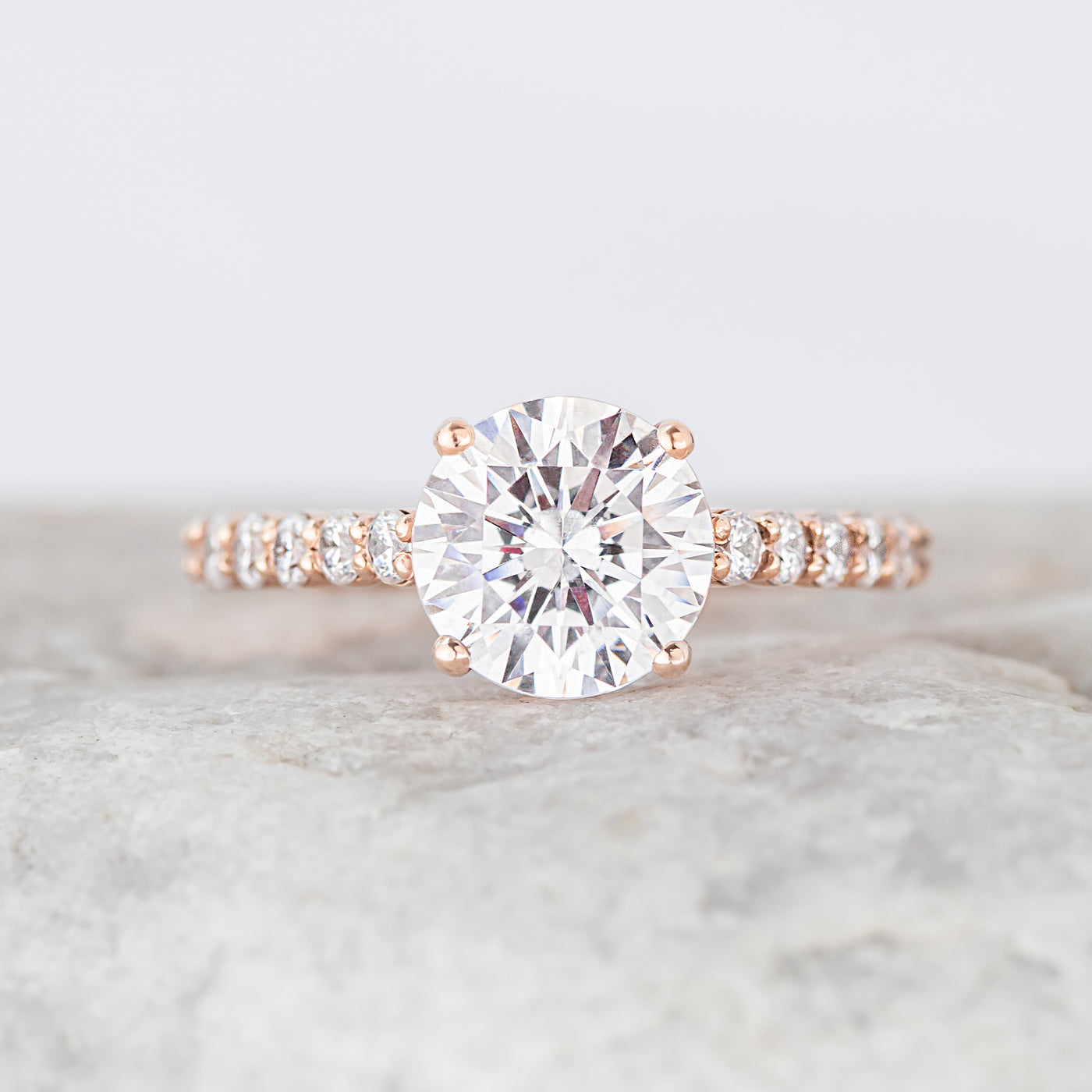 Avril ~ Diamond Side Stone Ring