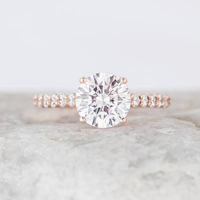 Avril ~ Diamond Side Stone Ring