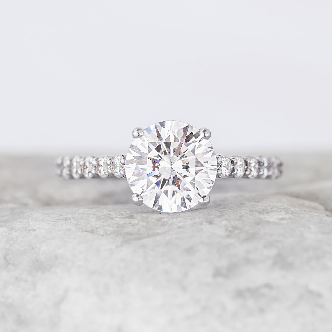 Avril ~ Diamond Side Stone Ring