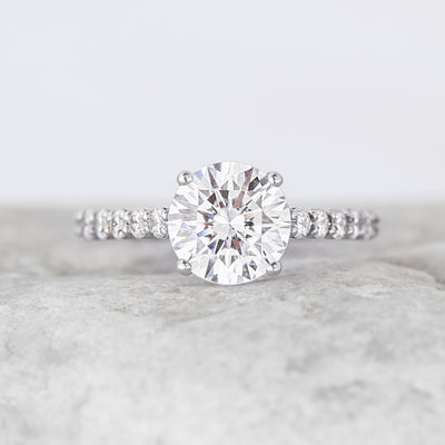 Avril ~ Diamond Side Stone Ring