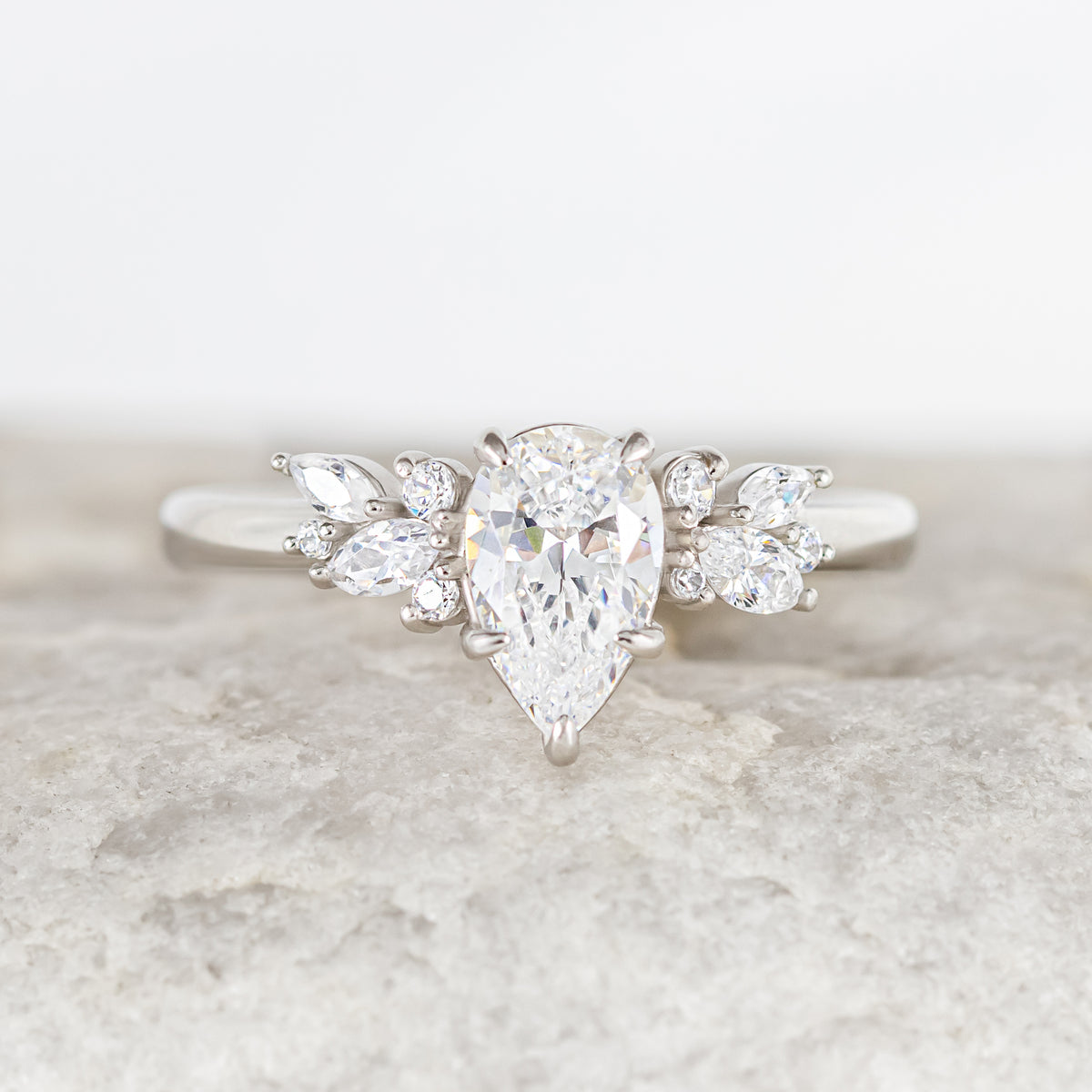 Blythe ~ Pear Cut Cluster Ring