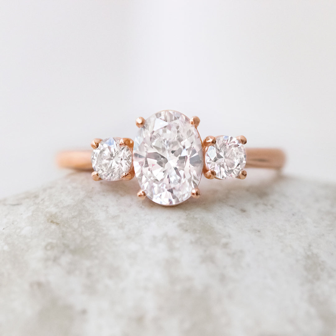 Abigail ~ Oval Three-Stone Ring