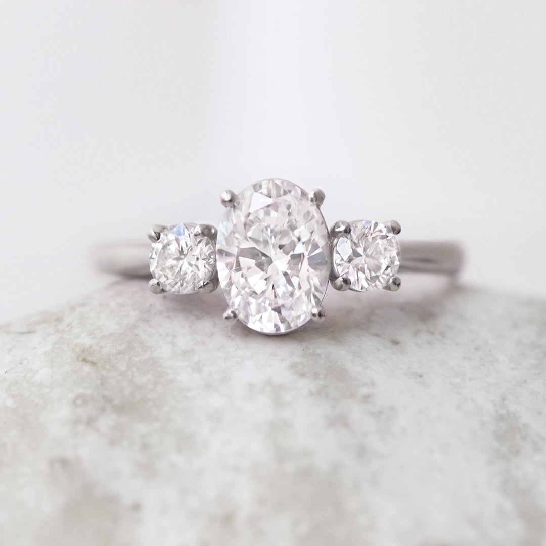 Abigail ~ Oval Three-Stone Ring