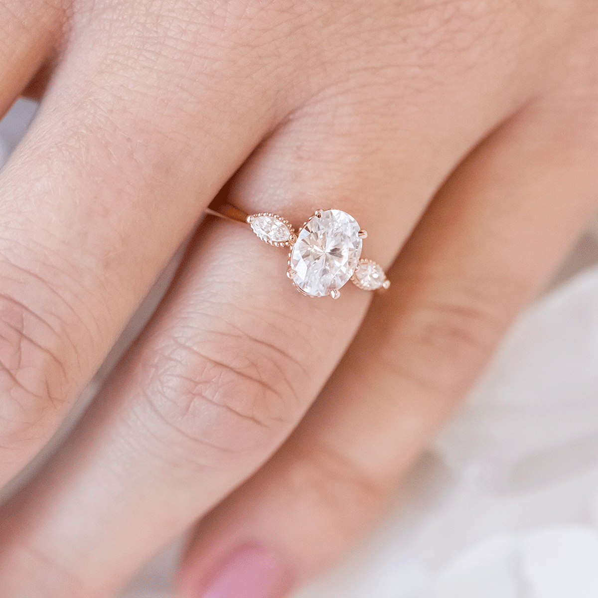 Madison ~ Marquise Three Stone Ring