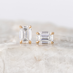 Emerald Cut Lab Grown Diamond Studs ~ Ready to Ship