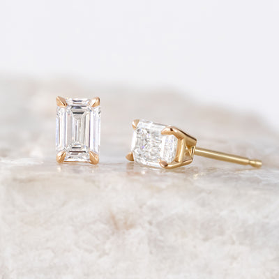 Emerald Cut Lab Grown Diamond Studs