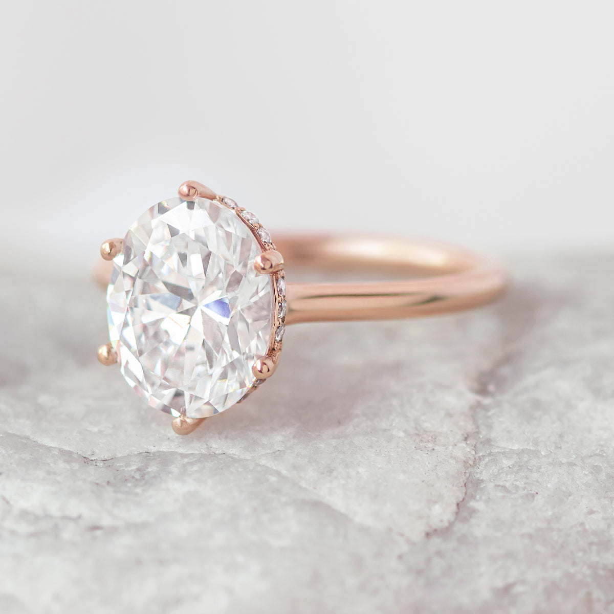 Merritt ~ Oval Hidden Halo Ring