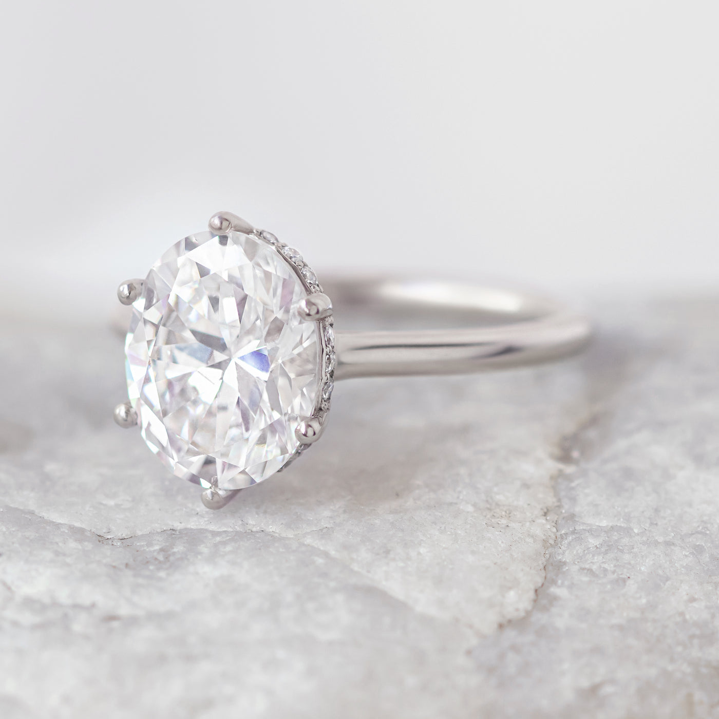 Merritt ~ Oval Hidden Halo Ring