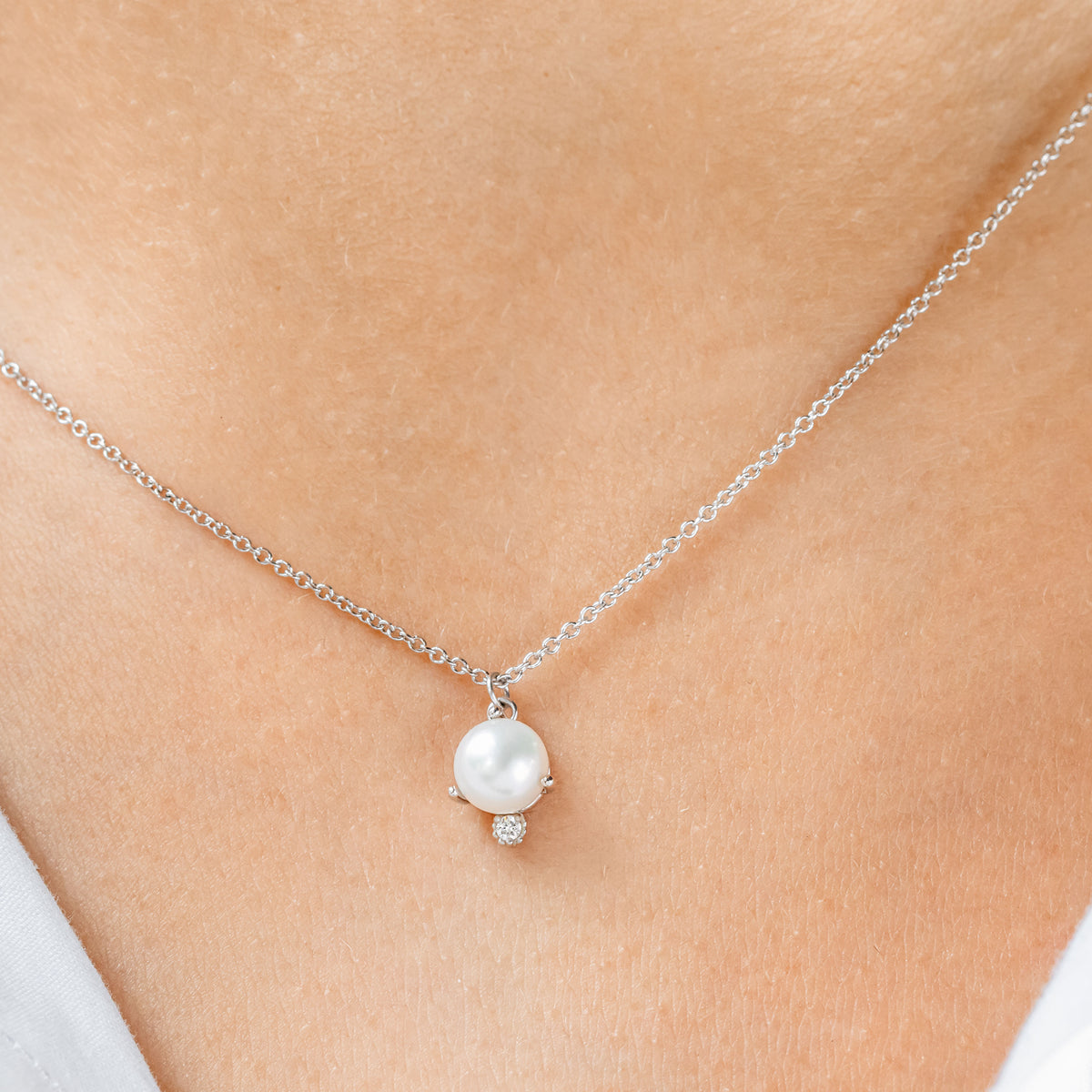 Mila Pearl and Diamond Necklace