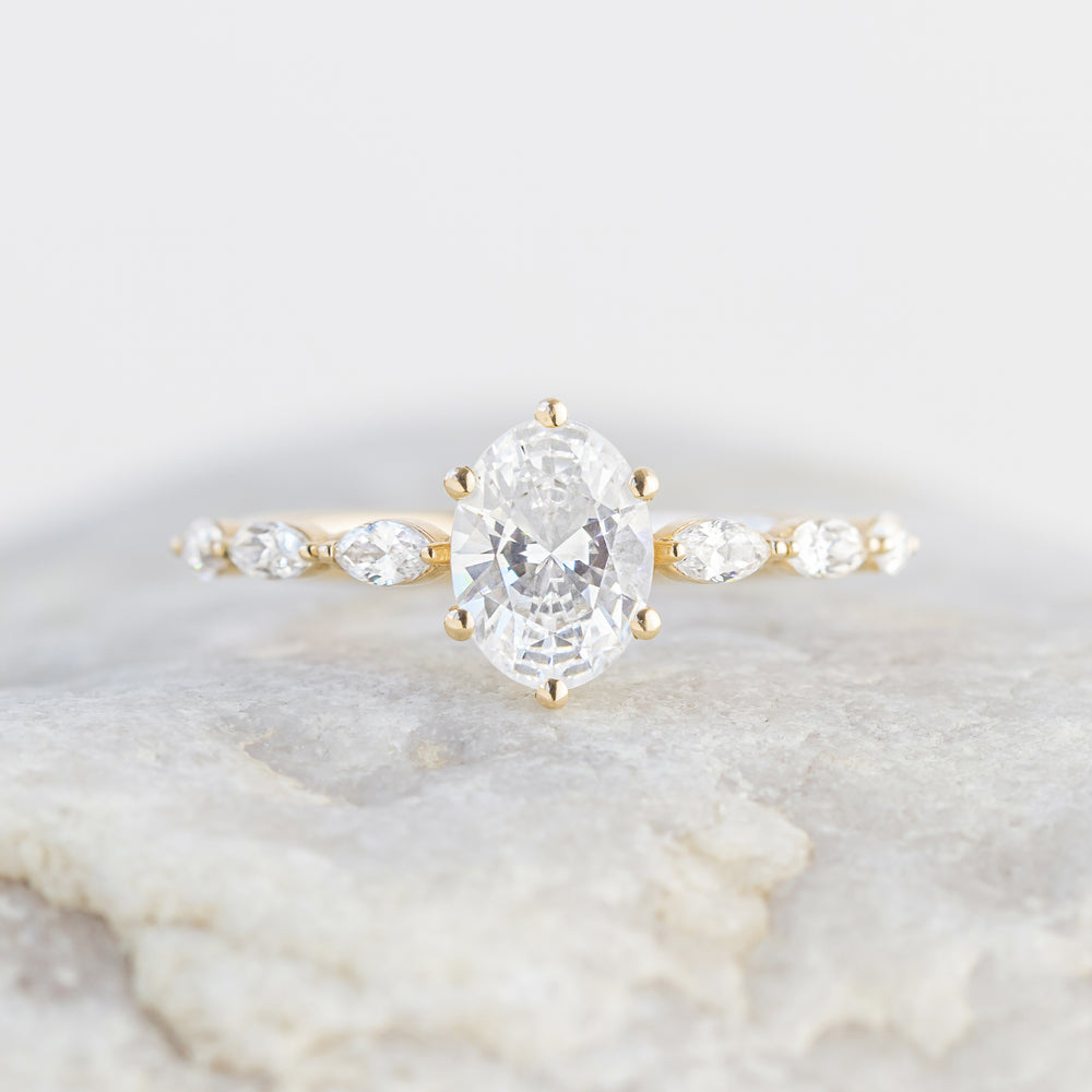 Willa ~ Oval Side Stone Ring