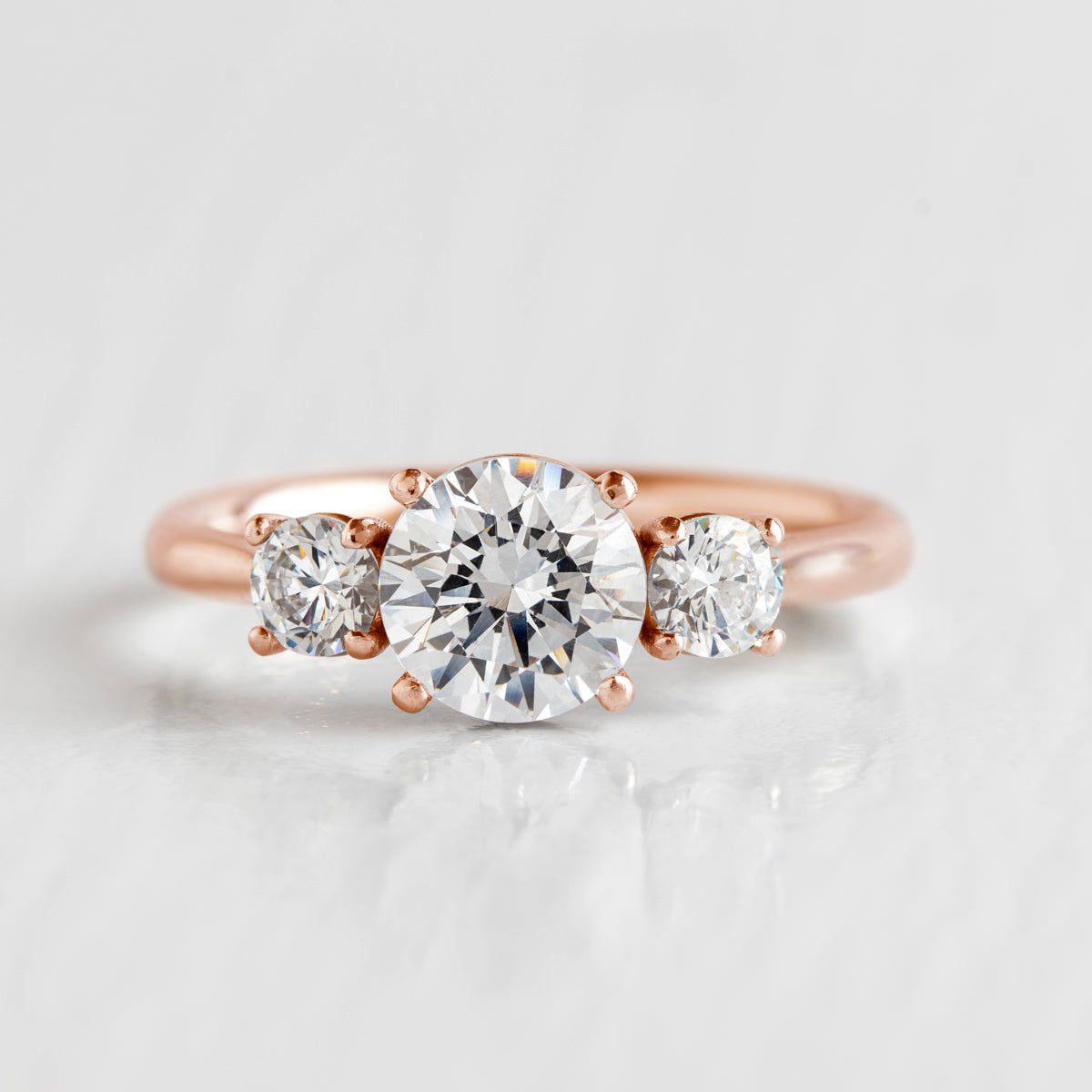 Abigail ~ Round Brilliant Three Stone Ring
