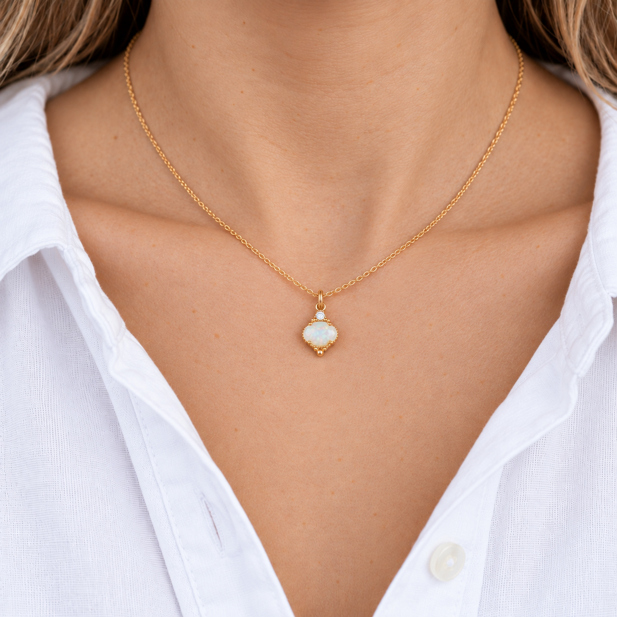 Mayfair Oval Opal Necklace ~ Ready to Ship