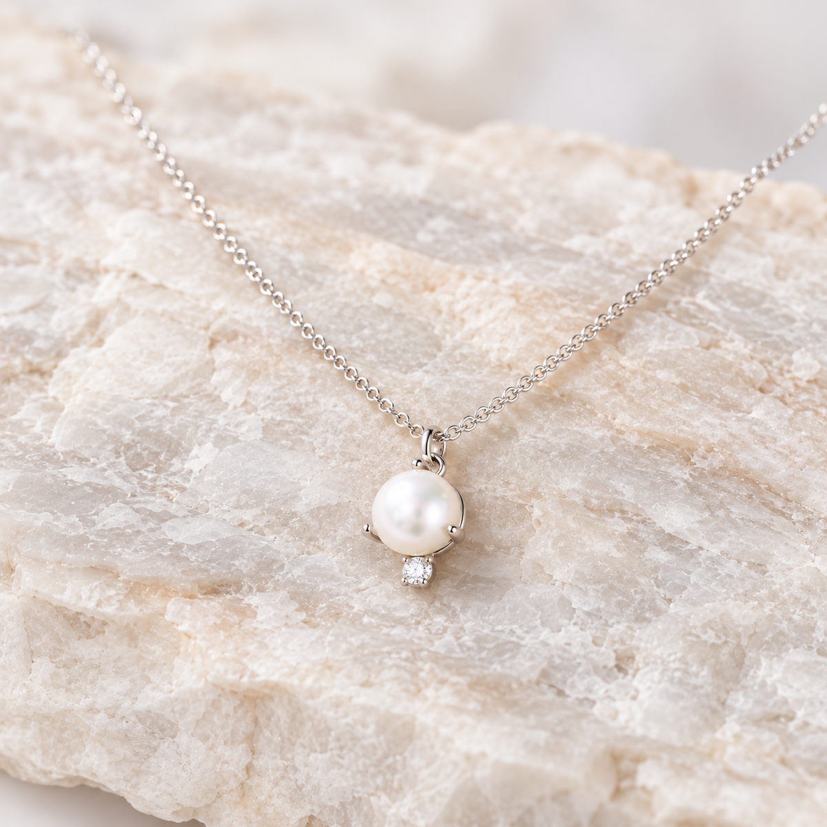Mila Pearl and Diamond Necklace