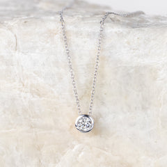 Bezel Round Diamond Necklace ~ Ready to Ship