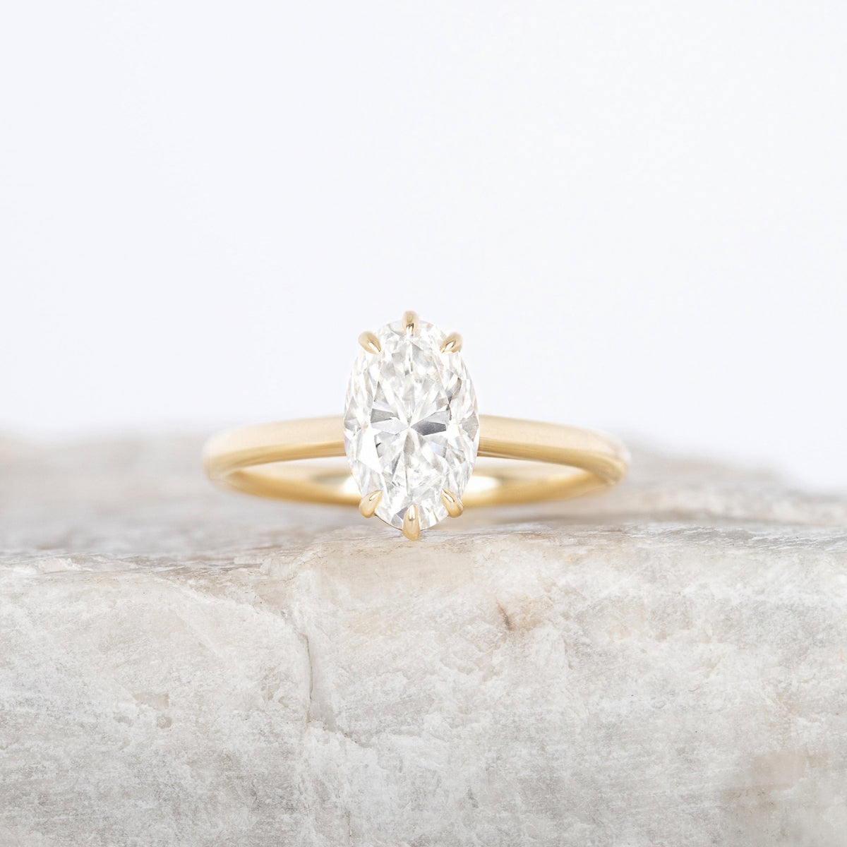 Proposal Ready ~ Olive 10x6.5mm Elongated Oval Moissanite Engagement Ring