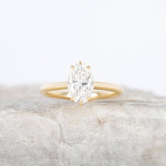 Proposal Ready ~ Olive 10x6.5mm Elongated Oval Moissanite Engagement Ring