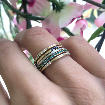 Delicate ethical diamond stacking ring