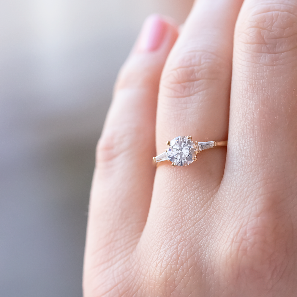 Malory ~ Baguette Side Stone Ring